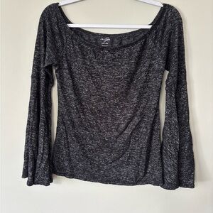 Alya Charcoal Long Sleeve Top
